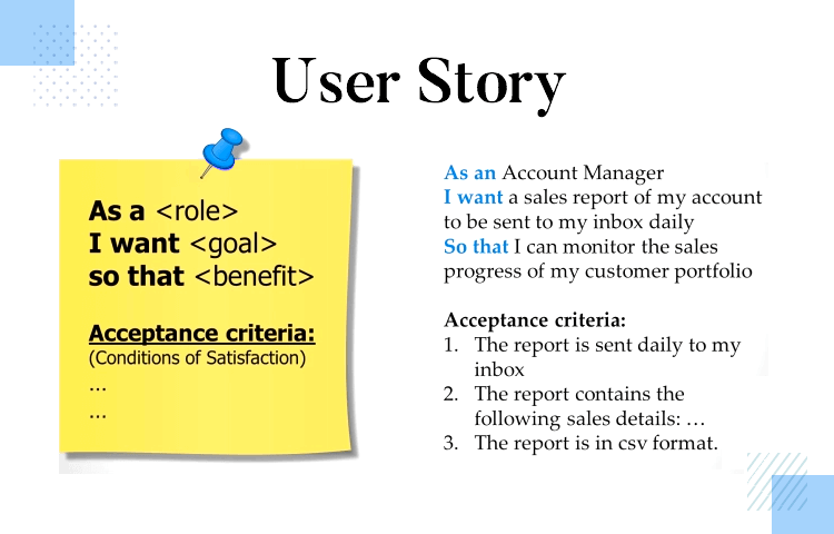 user story examples